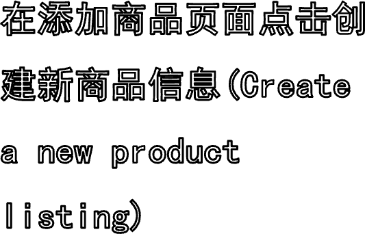 在添加商品页面点击创建新商品信息(Create a new product listing)