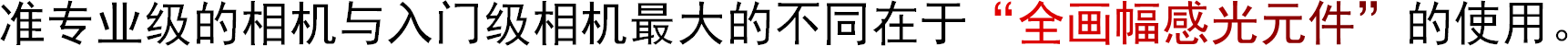 准专业级的相机与入门级相机最大的不同在于“全画幅感光元件”的使用。