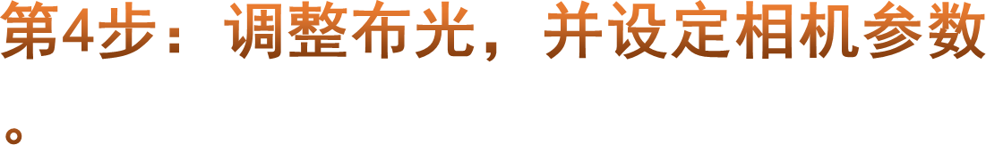 第4步：调整布光，并设定相机参数。